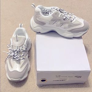 Chunky white trainers for women